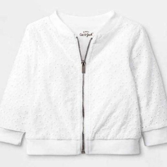 Cat & Jack Other - NWT Sz 6-9 mo Girls Eyelet Bomber Jacket Cat & Jack